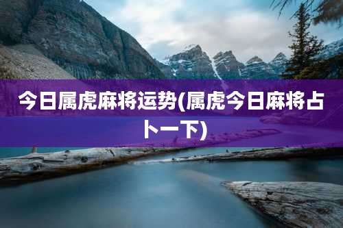 今日属虎麻将运势(属虎今日麻将占卜一下)
