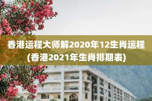 香港运程大师解2020年12生肖运程(香港2021年生肖排期表)