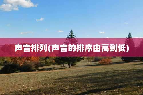 声音排列(声音的排序由高到低)