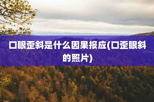 口眼歪斜是什么因果报应(口歪眼斜的照片)