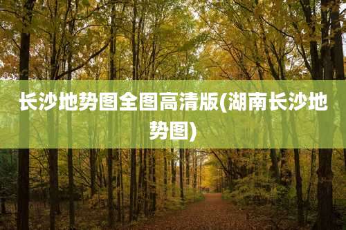 长沙地势图全图高清版(湖南长沙地势图)