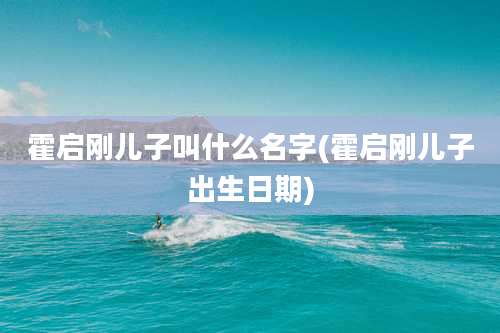 霍启刚儿子叫什么名字(霍启刚儿子出生日期)