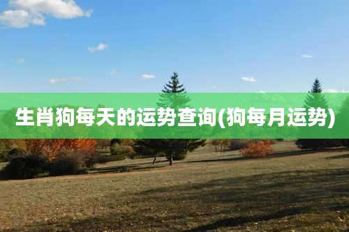 生肖狗每天的运势查询(狗每月运势)