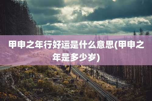 甲申之年行好运是什么意思(甲申之年是多少岁)