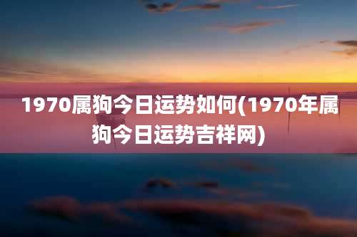 1970属狗今日运势如何(1970年属狗今日运势吉祥网)