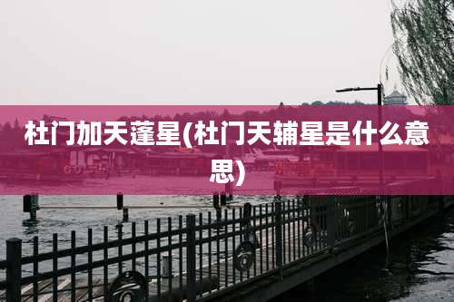 杜门加天蓬星(杜门天辅星是什么意思)