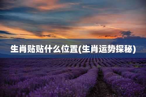 生肖贴贴什么位置(生肖运势探秘)