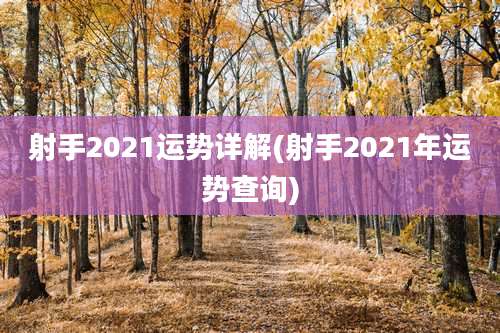 射手2021运势详解(射手2021年运势查询)