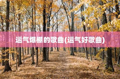 运气爆棚的歌曲(运气好歌曲)