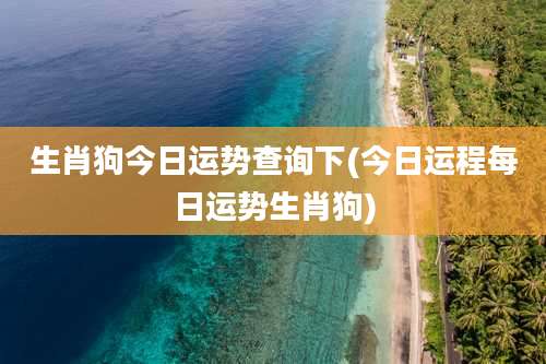 生肖狗今日运势查询下(今日运程每日运势生肖狗)