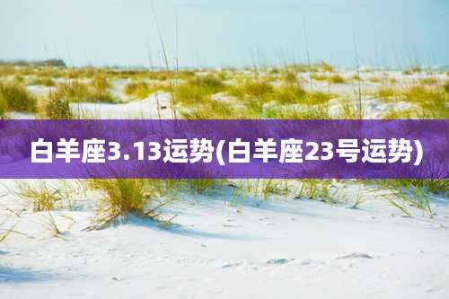 白羊座3.13运势(白羊座23号运势)