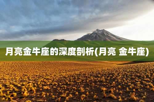 月亮金牛座的深度剖析(月亮 金牛座)