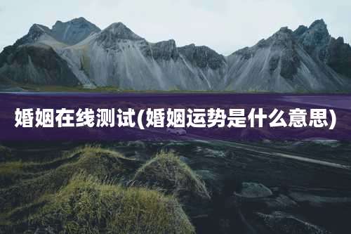 婚姻在线测试(婚姻运势是什么意思)