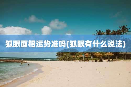 狐眼面相运势准吗(狐眼有什么说法)