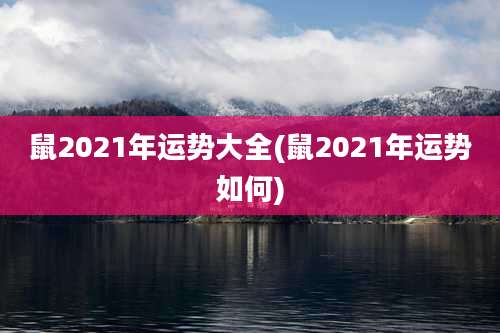 鼠2021年运势大全(鼠2021年运势如何)