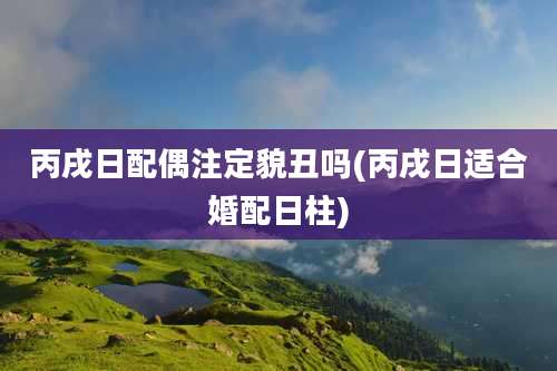 丙戌日配偶注定貌丑吗(丙戌日适合婚配日柱)