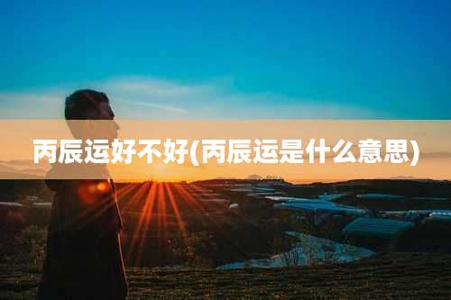 丙辰运好不好(丙辰运是什么意思)