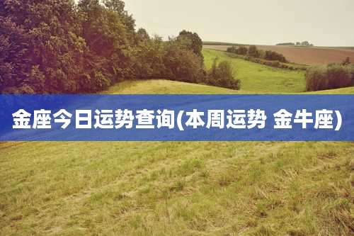 金座今日运势查询(本周运势 金牛座)