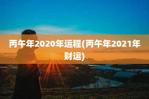 丙午年2020年运程(丙午年2021年财运)