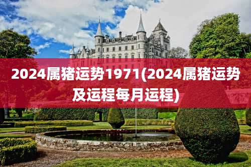 2024属猪运势1971(2024属猪运势及运程每月运程)