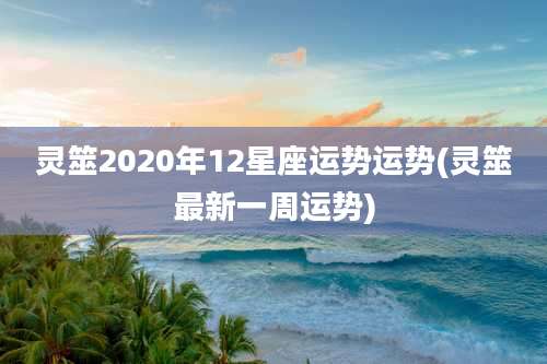 灵筮2020年12星座运势运势(灵筮最新一周运势)