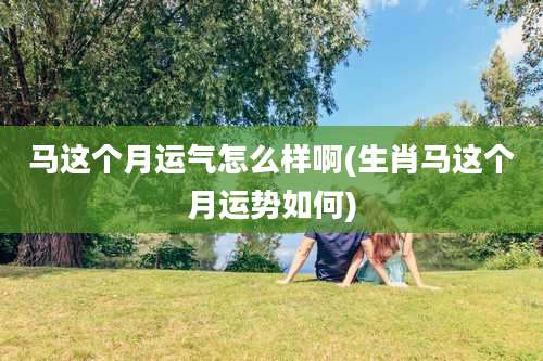 马这个月运气怎么样啊(生肖马这个月运势如何)