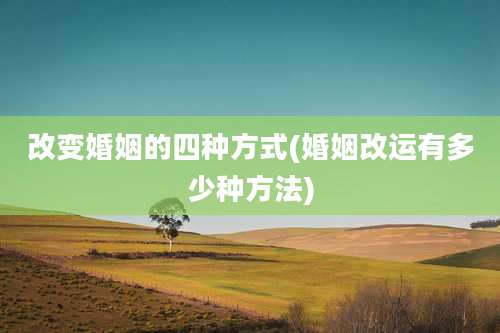 改变婚姻的四种方式(婚姻改运有多少种方法)