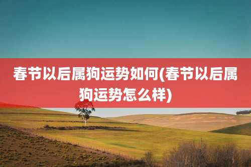 春节以后属狗运势如何(春节以后属狗运势怎么样)