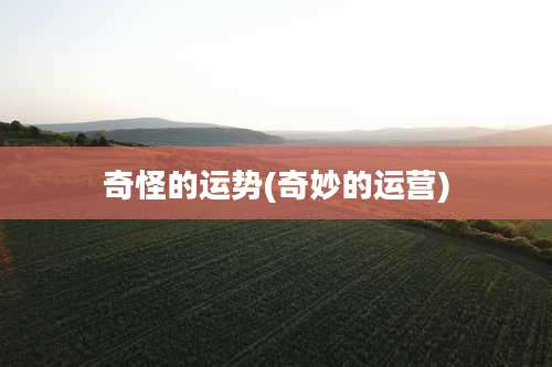 奇怪的运势(奇妙的运营)