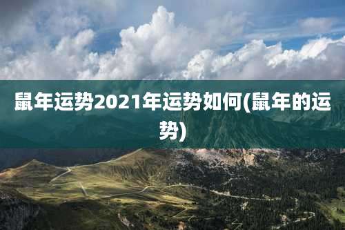 鼠年运势2021年运势如何(鼠年的运势)