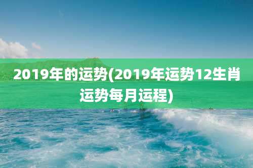2019年的运势(2019年运势12生肖运势每月运程)