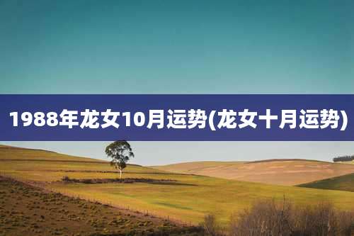 1988年龙女10月运势(龙女十月运势)