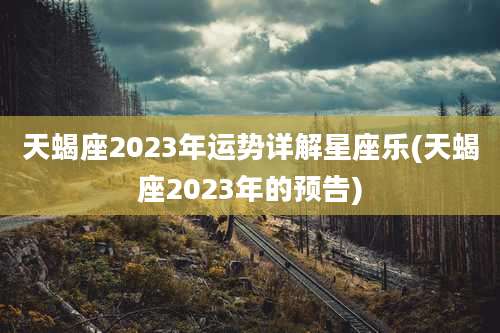 天蝎座2023年运势详解星座乐(天蝎座2023年的预告)
