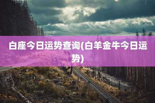 白座今日运势查询(白羊金牛今日运势)