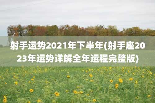 射手运势2021年下半年(射手座2023年运势详解全年运程完整版)