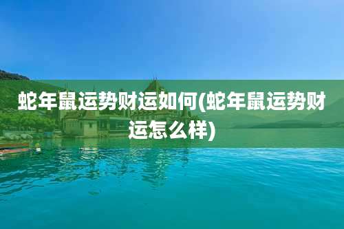 蛇年鼠运势财运如何(蛇年鼠运势财运怎么样)
