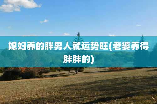 媳妇养的胖男人就运势旺(老婆养得胖胖的)