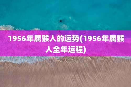 1956年属猴人的运势(1956年属猴人全年运程)