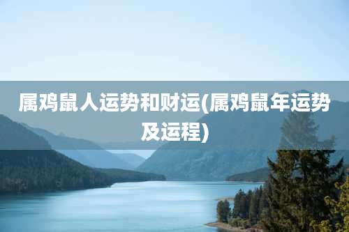 属鸡鼠人运势和财运(属鸡鼠年运势及运程)