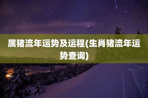 属猪流年运势及运程(生肖猪流年运势查询)