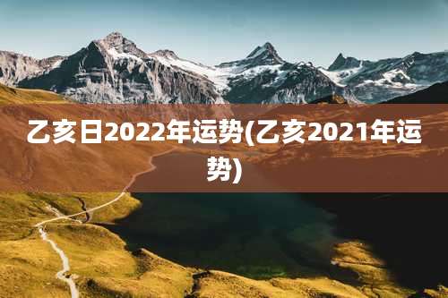 乙亥日2022年运势(乙亥2021年运势)