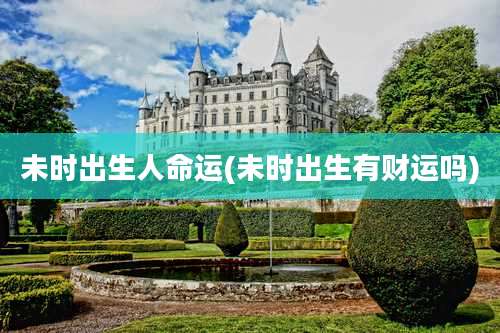 未时出生人命运(未时出生有财运吗)