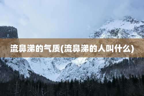 流鼻涕的气质(流鼻涕的人叫什么)