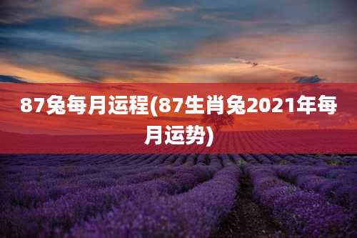87兔每月运程(87生肖兔2021年每月运势)