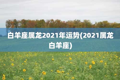 白羊座属龙2021年运势(2021属龙白羊座)