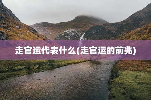 走官运代表什么(走官运的前兆)