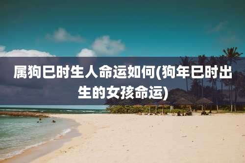 属狗巳时生人命运如何(狗年巳时出生的女孩命运)