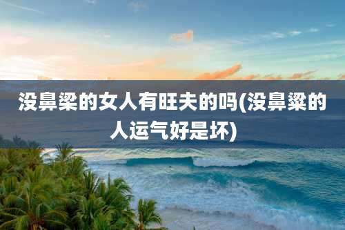 没鼻梁的女人有旺夫的吗(没鼻粱的人运气好是坏)