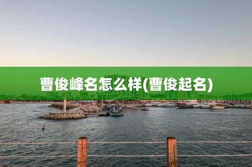 曹俊峰名怎么样(曹俊起名)