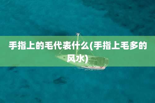 手指上的毛代表什么(手指上毛多的风水)